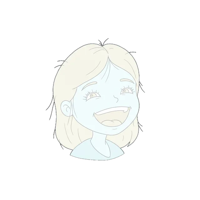 Hairline outline, pale colours